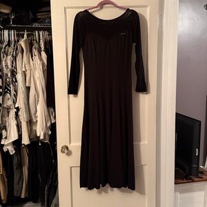 Elegant Black Long Sleeve Ballroom Dance Practice Dress